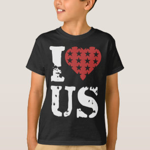 Love Us 4th Of July Memorial Day Veteran Day  T-Shirt