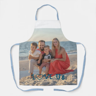 "LOVE US" Family Photo PERSONALIZE Apron