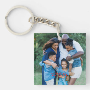 "LOVE US" Family Photo PERSONALIZE It Keychain
