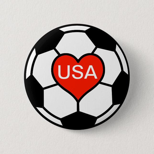 Love US Women's Soccer Team 2 Inch Round Button (Front)