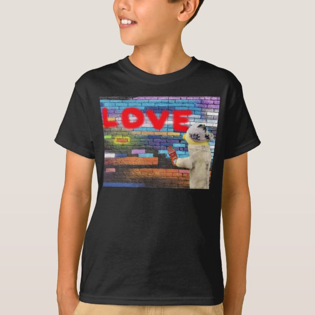 Love USA graffiti art mur. T-Shirt (Devant)