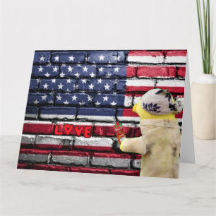 Love USA graffiti wall art. Card