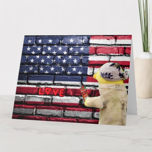 Love USA graffiti wall art. Card (Front)