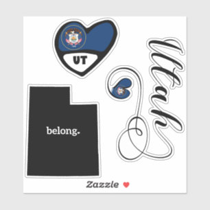 Love Utah, Sheet of Die Cut Stickers