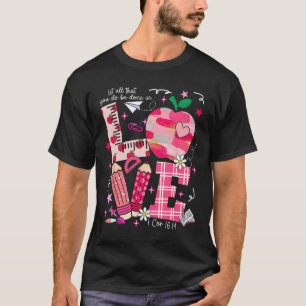 Love Valentine Apple School Pencil Teacher Girl Ki T-Shirt
