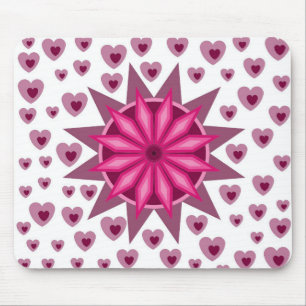 LOVE VALENTINE, BIRTHDAY PARTY GIFT WITH HEARTS MOUSE PAD