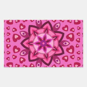 LOVE VALENTINE, BIRTHDAY PARTY GIFT WITH HEARTS SQ STICKER