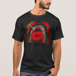 Love Valentine Boho Rainbow Lips Valentine For Tea T-Shirt