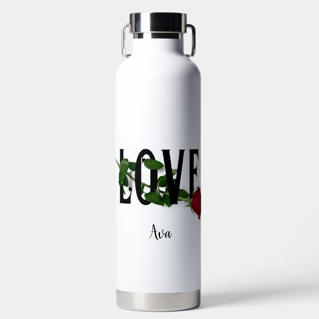 Love - Valentine Day Cute Custom Water Bottle (Front)