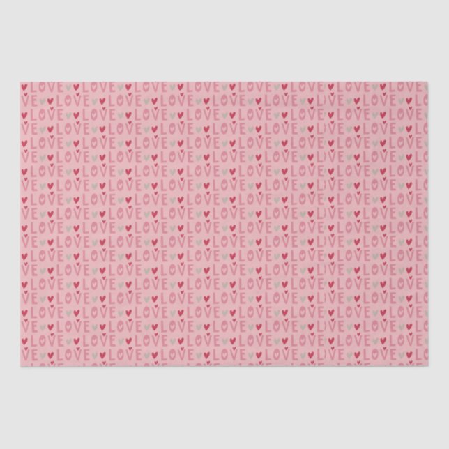 Love Valentine Day Hearts   Tissue Paper (Front)