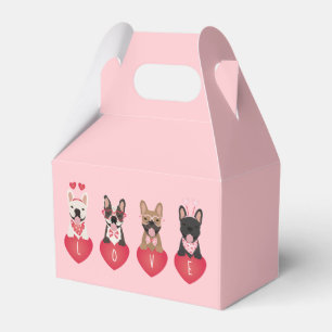 Love Valentine French Bulldogs Favor Box