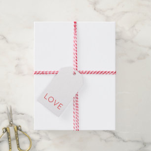 LOVE Valentine Modern Typography Red Hot Fun Gift Tags