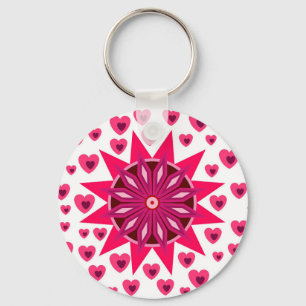 LOVE VALENTINE PARTY WITH HEARTS FLOWER GIFT KEYCH KEYCHAIN