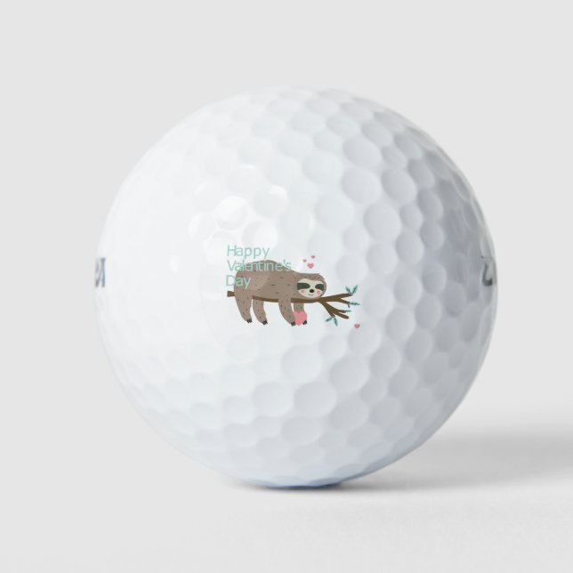 love valentine sloth golf balls (Front)