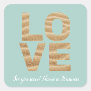 LOVE Valentine Theme Customizable Photo Pattern Square Sticker