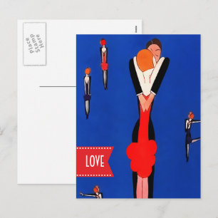 Love. Valentine's Day Art Deco Design Postcards