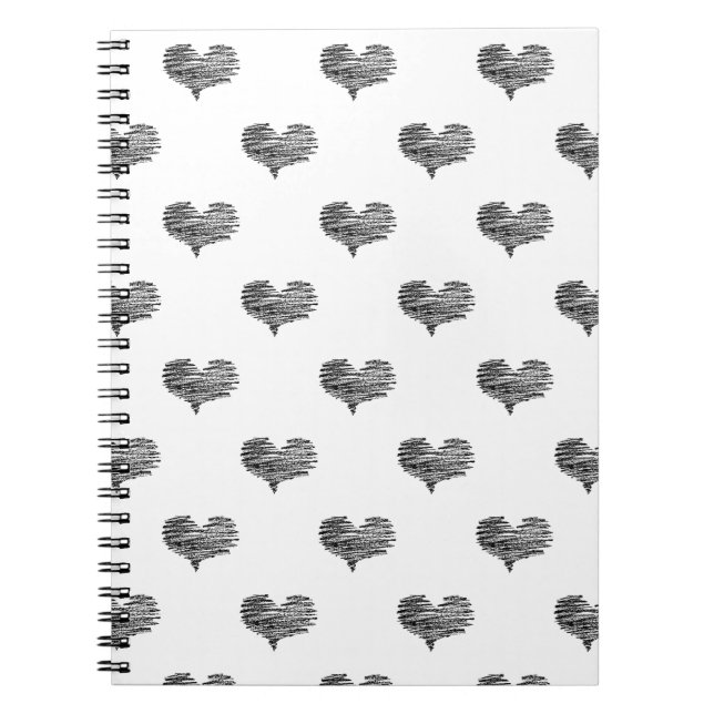 Love Valentine's Day Black Heart Sketch Notebook (Front)