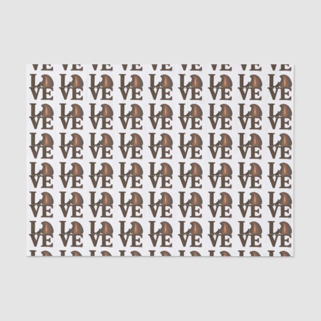 LOVE Valentine's Day Brown Chocolate Drop Candy Tissue Paper (Front)