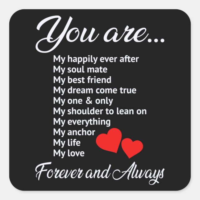 Love Valentine's Day Couples Heart Funny Gift Idea Square Sticker (Front)