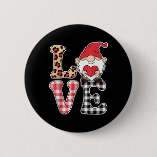 Love Valentines Day Gnomes Cute Red Hearts Gnome 2 Inch Round Button
