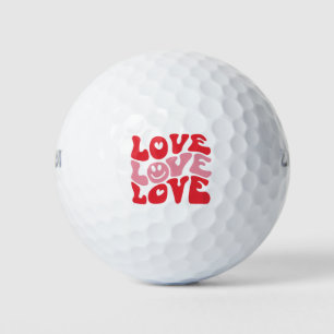 Love Valentine's Day Groovy Funny Holiday  Golf Balls