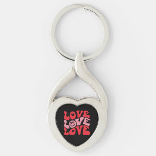 Love Valentine's Day Groovy Funny Holiday  Keychain