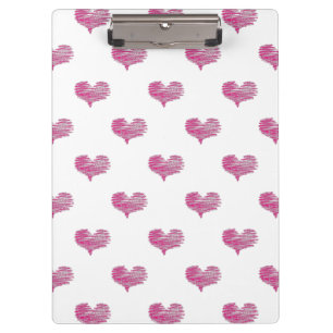 Love Valentine's Day Hot Pink Heart Sketch Clipboard