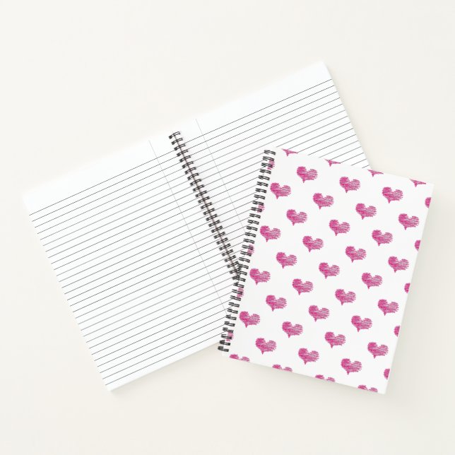 Love Valentine's Day Hot Pink Heart Sketch Notebook (Inside)