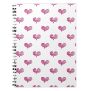 Love Valentine's Day Hot Pink Heart Sketch Notebook