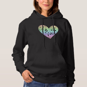 Love Valentine's Day Pastel Rainbow Heart Hoodie