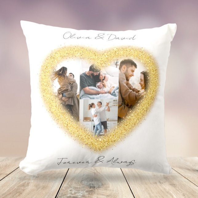 Love Valentine's Day Photo Collage Throw Pillow (Creator Uploaded)