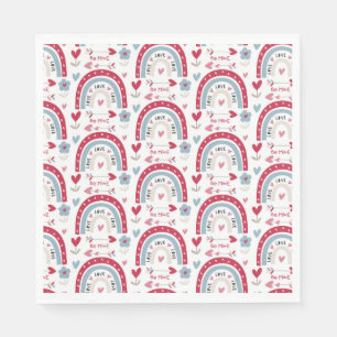 Love Valentines Day Rainbow  Napkin