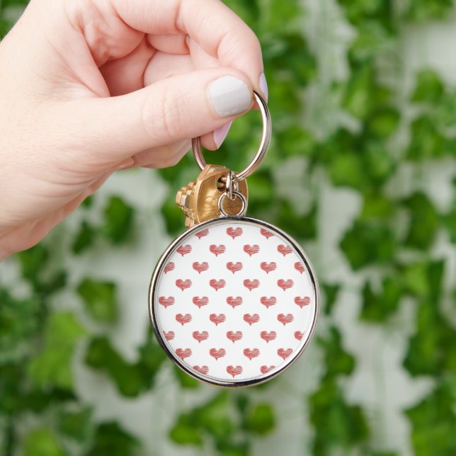 Love Valentine's Day Red Heart Sketch Keychain (Hand)