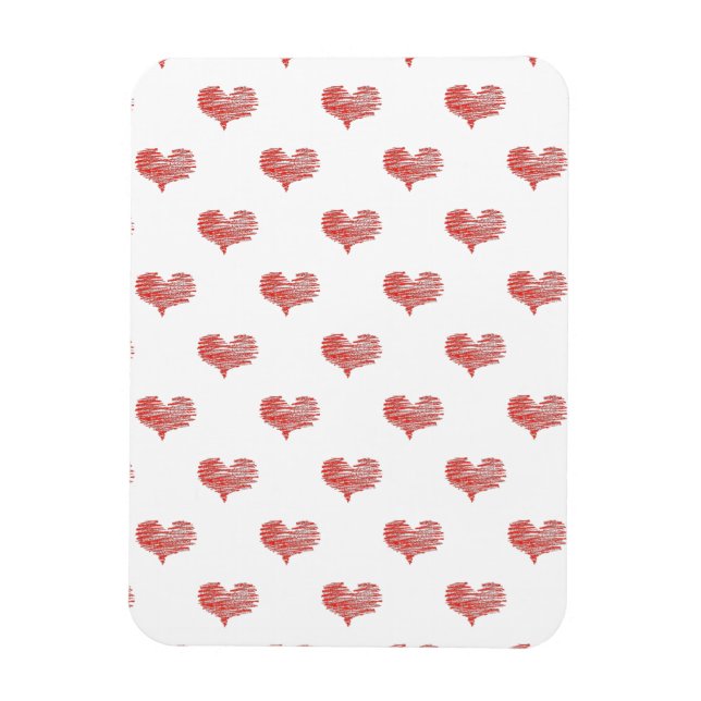 Love Valentine's Day Red Heart Sketch Magnet (Vertical)