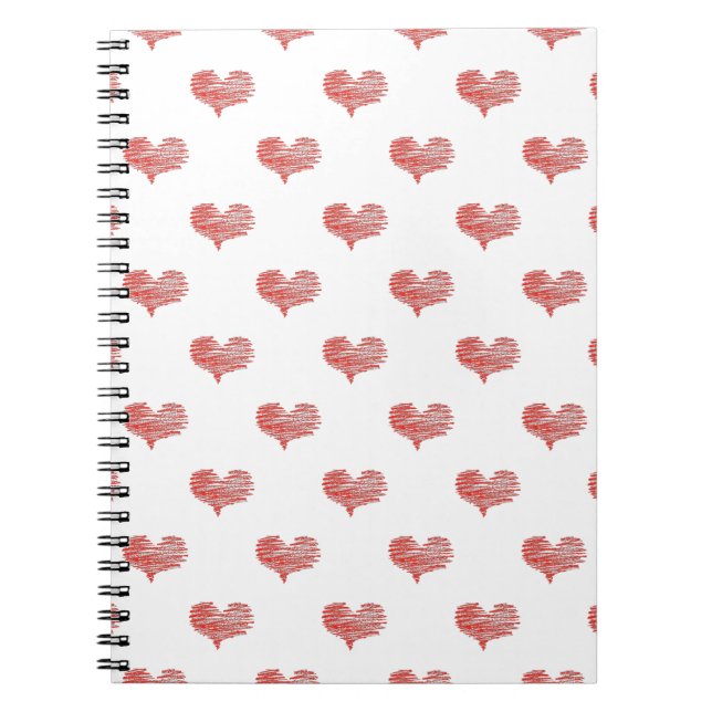 Love Valentine's Day Red Heart Sketch Notebook (Front)