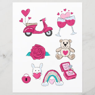 Love Valentines Day Romantic Scrapbook elements 