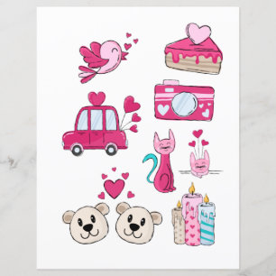 Love Valentines Day Romantic Scrapbook elements 