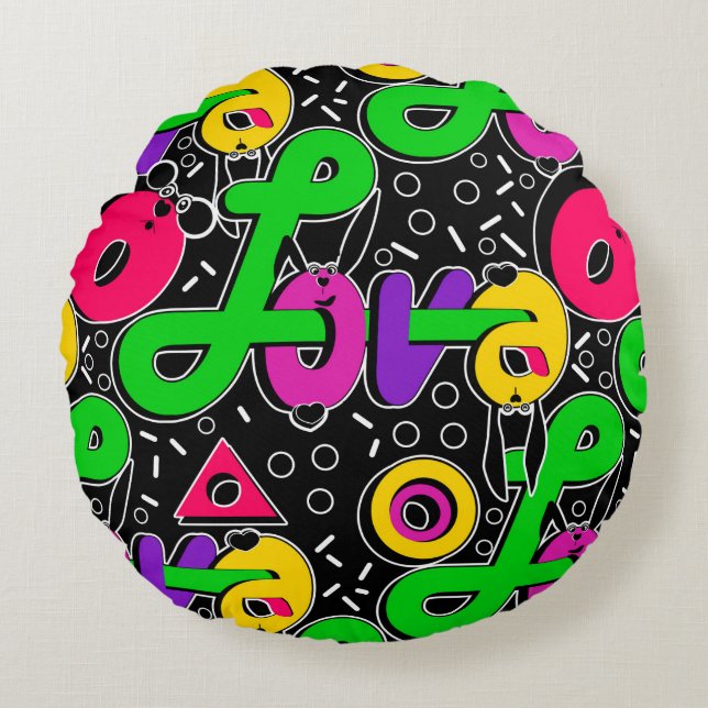 Love, Valentine's day Round Pillow (Front)