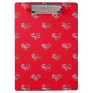 Love Valentine's Day White Heart Sketch Clipboard