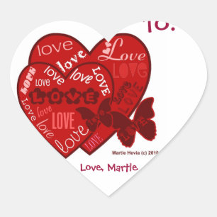 Love Valentine's (Personalize) - Heart Stickers