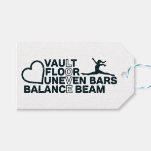 Love Vault Floor Uneven Bars Balance Beam Gift Tags