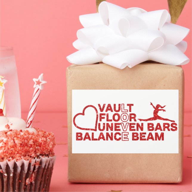 Love Vault Floor Uneven Bars Balance Beam in Red Sticker (Party)