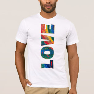 Love Vertical Rainbow Colourful Abstract Art Font T-Shirt