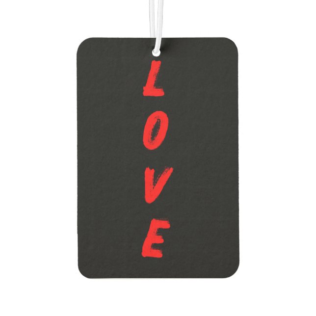 LOVE Vertical Typography Air Freshener (Back)
