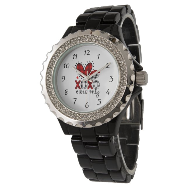 Love Vibes Only Rhinestone Watch (Angled)