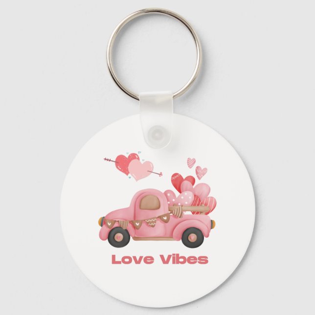 Love vibes , valentine's day 2023   keychain (Front)