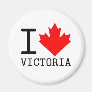 Love Victoria, British Columbia Canada Maple Leaf Magnet