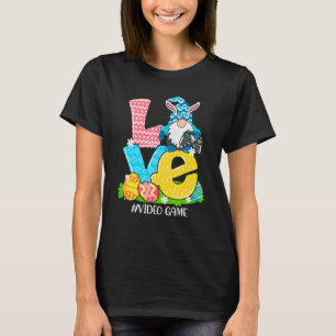 Love Video Game Easter Gnome Egg Hunting Basket T-Shirt