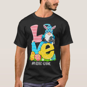 Love Video Game Easter Gnome Egg Hunting Basket T-Shirt