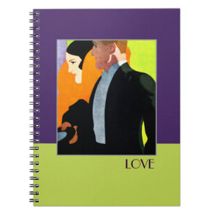 Love. Vintage Art Deco Design Gift Notebook